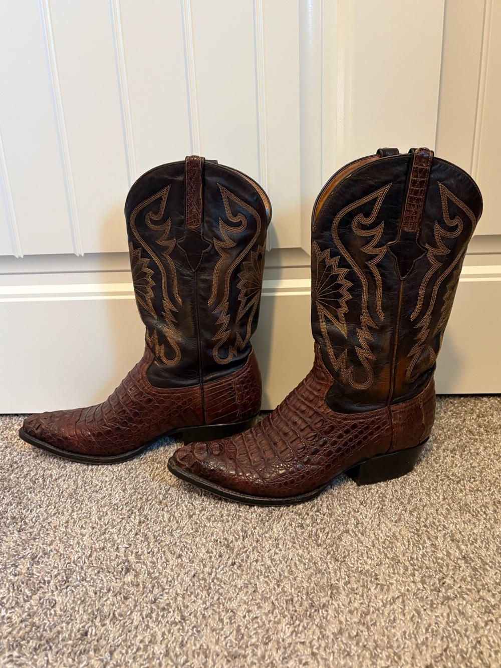 Cuadra Limited Edition Men's Hornback Caiman Alligator Cowboy Boots Size 10.5 US - Picture 2 of 13